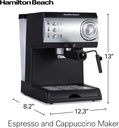 CAFETERA HAMILTON BEACH 40715 ESPRESSO, 2 TAZAS, CAPPUCCINO, MOCHA Y LATTE, 15 BARES,