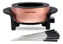 JUEGO DE OLLAS FONDIU ELECTRICAS DE FONDUE DE COBRE DE 2.8 LITROS PALITOS INCLUIDOS CONTROL TEMPERATURA PARA QUESO, CHOCOLATE, ACEITE CALIENTE, CALDO