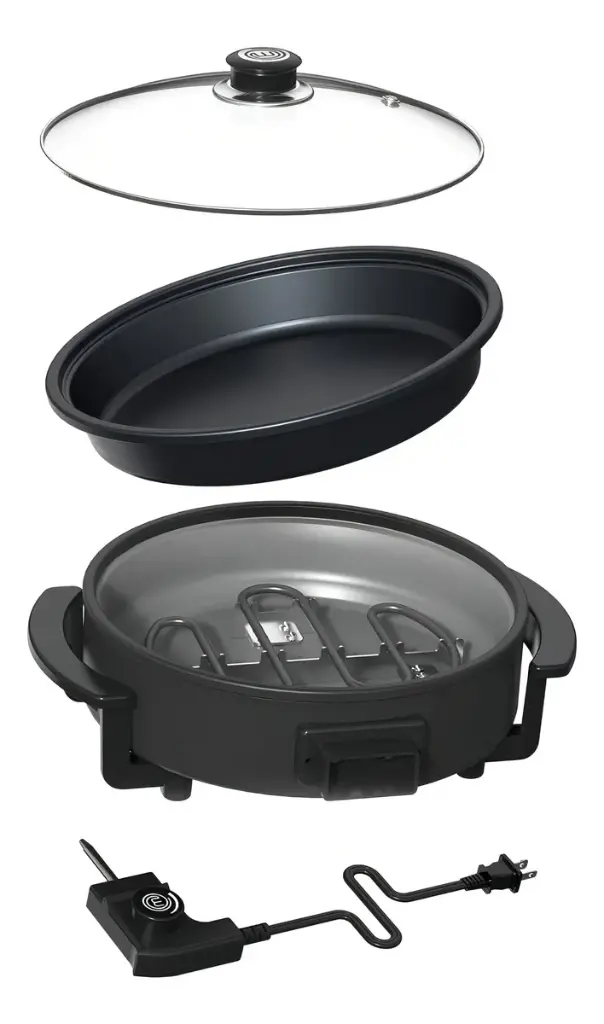 SARTEN ELECTRICO DESMONTABLE 1350W 2.5LT MASTERCHEF BY HUKEN COLOR NEGRO