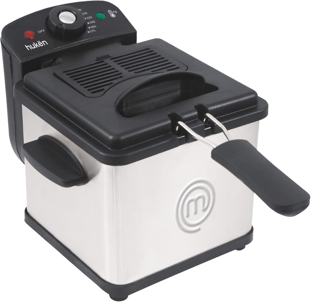 FREIDORA DE ACEITE FLASH-FRY CALENTAMIENTO RÁPIDO DISEÑO ACERO INOXIDABLE TAPA CON VENTANA PERILLA DE TEMPERATURA PANE DESMONTABLE FÁCIL DE LIMPIAR