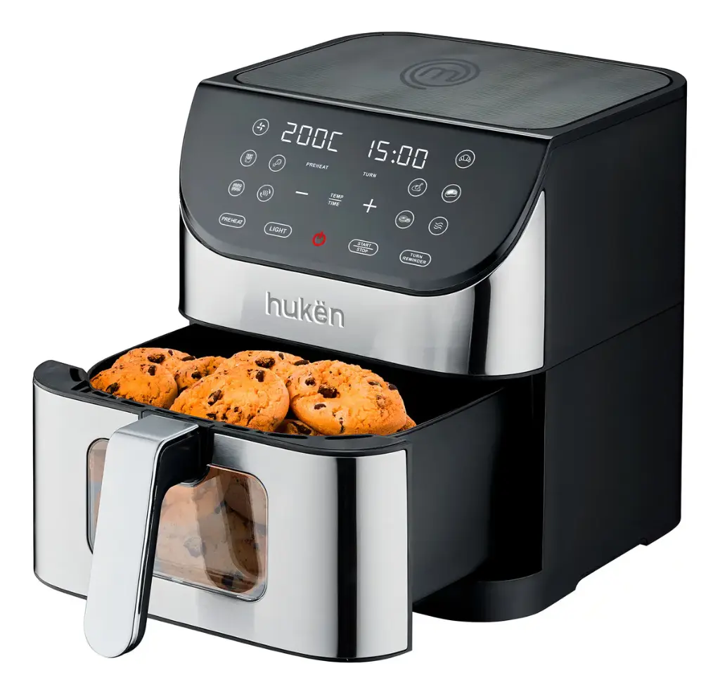 FREIDORA DE AIRE HUKEN MASTERCHEF MK-AF-6WT DE 6L COLOR PLATEADO