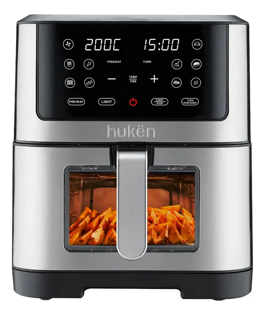 FREIDORA DE AIRE HUKEN MASTERCHEF MK-AF-8WT DE 8L COLOR PLATEADO