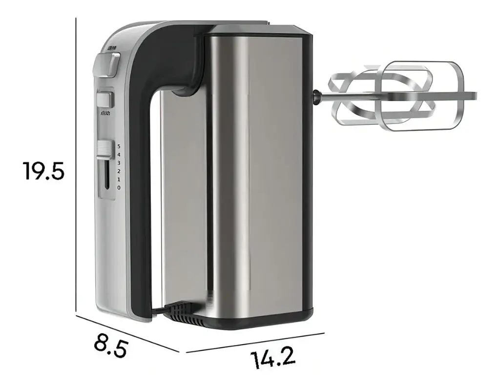 BATIDORA DE MANO TURBO MIX+ ACERO MASTERCHEF COLOR PLATEADO