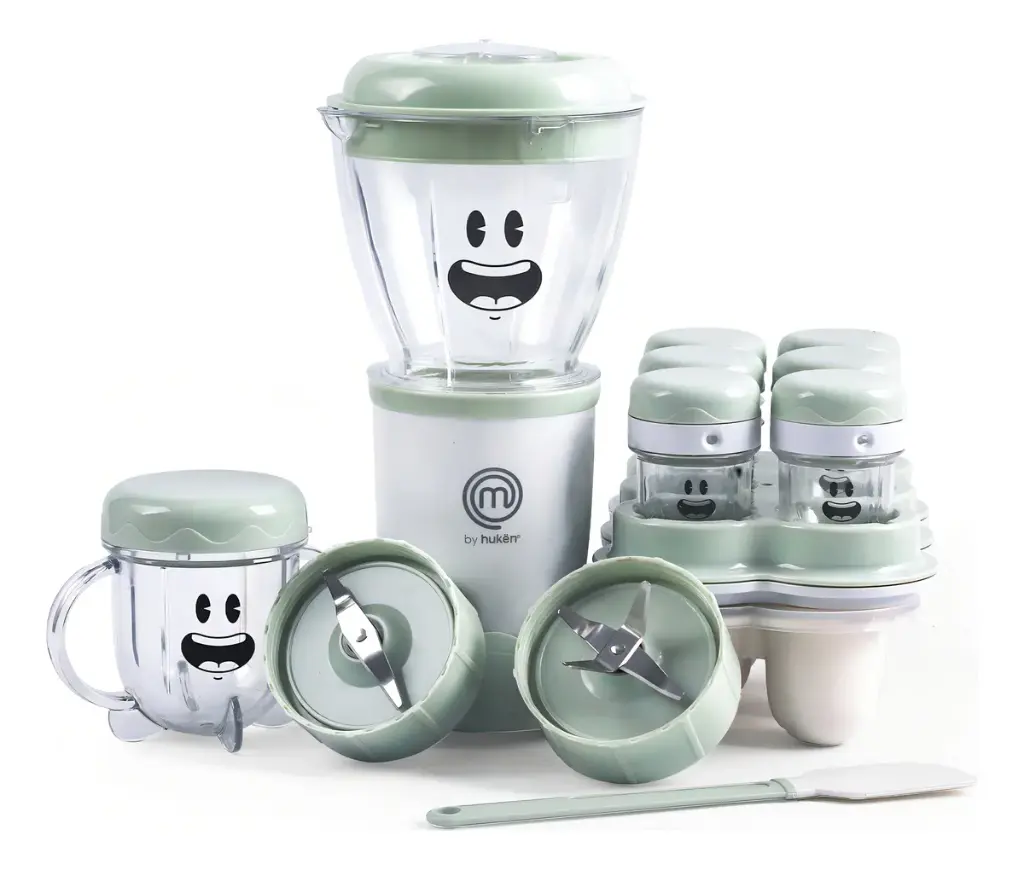 LICUADORA PARA BEBÉS MASTERCHEF HUKËN CON ACCESORIOS VERDE 450ML