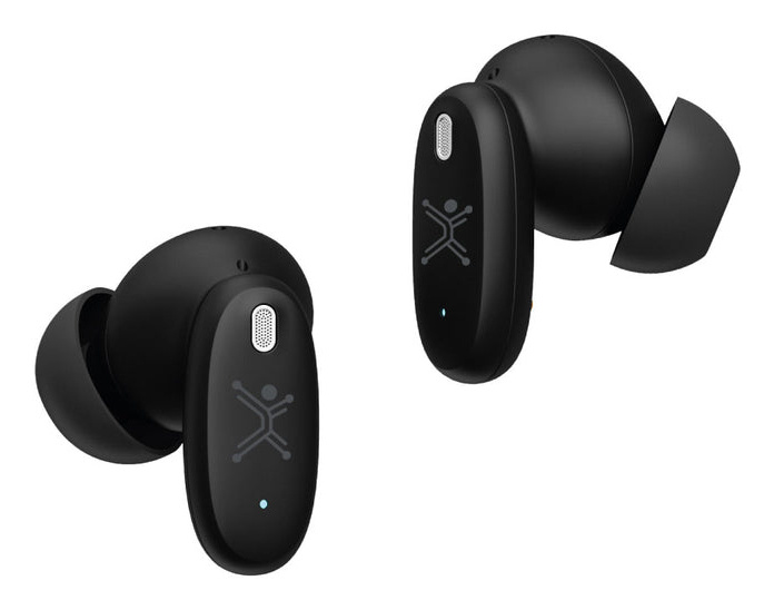 AUDIFONOS INALAMBRICOS PERFECT CHOICE TWS CON INTELIGENCIA ARTIFICIAL IA PANTALLA TACTIL COLOR NEGRO