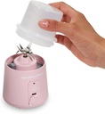 HAMILTON BEACH BLEND NOW, LICUADORA PORTÁTIL INALÁMBRICA, VASO 473ML (16OZ), 144W, CUCHILLAS ACERO INOXIDABLE, CARGA USB, COLOR ROSA 