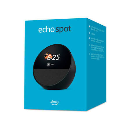 AMAZON ECHO SPOT (2024), DESPERTADOR INTELIGENTE CON ALEXA, PANTALLA TÁCTIL 2.83" (240X320PX), WIFI DOBLE BANDA/BLUETOOTH, SALIDA 2.1W, COLOR NEGRO