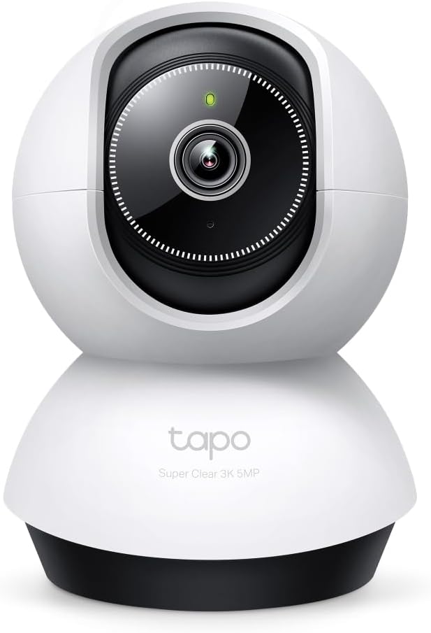 TP-LINK TAPO, CÁMARA DE SEGURIDAD WIFI, RESOLUCIÓN 2K (3MP), PAN/TILT 360° HORIZONTAL/114° VERTICAL, VISIÓN NOCTURNA 9M, AUDIO BIDIRECCIONAL, RANURA MICROSD HASTA 256GB, COLOR BLANCO