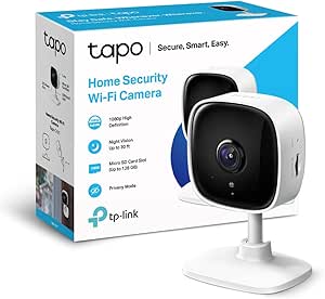 TP-LINK TAPO, CÁMARA DE SEGURIDAD WIFI, RESOLUCIÓN 1080P, VISIÓN NOCTURNA HASTA 9M, DETECCIÓN DE MOVIMIENTO, AUDIO BIDIRECCIONAL, RANURA MICROSD HASTA 128GB