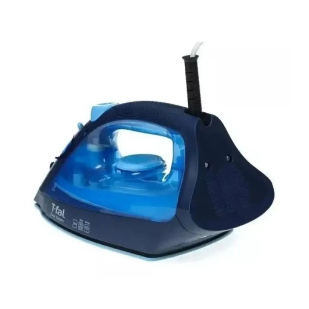 T-FAL EASY STEAM, PLANCHA DE VAPOR, SUELA TRUE CERAMIC GLIDE, 1200W, PUNTA DE PRECISIÓN, 5 NIVELES DE TEMPERATURA, COLOR AZUL