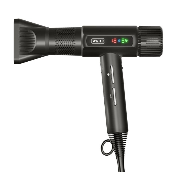 WAHL VANQUISH, SECADORA DE PELO PROFESIONAL, MOTOR DIGITAL SMOOTHTONE, 1600W, 4 TEMPERATURAS/3 VELOCIDADES, PANTALLA LED, COLOR NEGRO