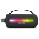 AIWA BOCINA BLUETOOTH PORTATIL, 12W RMS, TWS, WATERPROOF, INCLUYE MICROFONO PARA KARAOKE, LUCES RGB, COLOR NEGRO