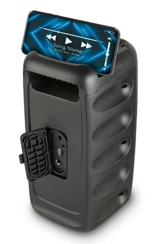 KAISER BOCINA RECARGABLE KSW-5003, DOBLE BAFLE 3", BLUETOOTH 5.3, KSR-LINK, 10W RMS, LUCES LED, COLOR NEGRO