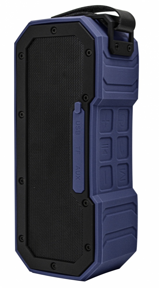 PERFECT CHOICE OUTDOORS PRO FORTE, BOCINA BLUETOOTH PORTATIL, 10W RMS, RESISTENTE AL AGUA, MICRÓFONO INCLUIDO, COLORES NEGRO/AZUL