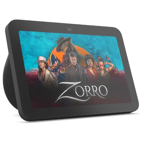 AMAZON ECHO SHOW 8 3RA GENERACIÓN, PANTALLA TÁCTIL HD 8", CÁMARA 13MP CON ENCUADRE AUTOMÁTICO, AUDIO ESPACIAL, WIFI DOBLE BANDA/BLUETOOTH, CONTROLADOR DE HOGAR DIGITAL (ZIGBEE/MATTER/THREAD), COLOR NEGRO
