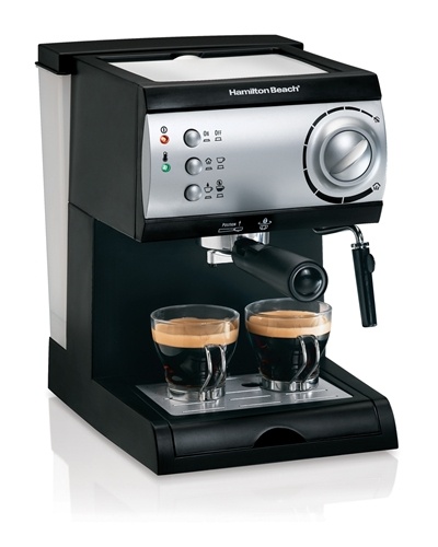 CAFETERA HAMILTON BEACH 40715 ESPRESSO, 2 TAZAS, CAPPUCCINO, MOCHA Y LATTE, 15 BARES,