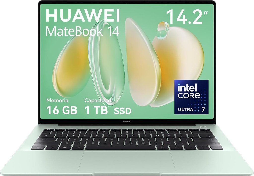 HUAWEI MATEBOOK 14 14.2" 2880X1920 IPS, CORE ULTRA 7 155H,16GB, 1TB, NVME PCLE SSD, WINDOWS 11 HOME, VERDE, 1 AÑO DE GARANTIA 