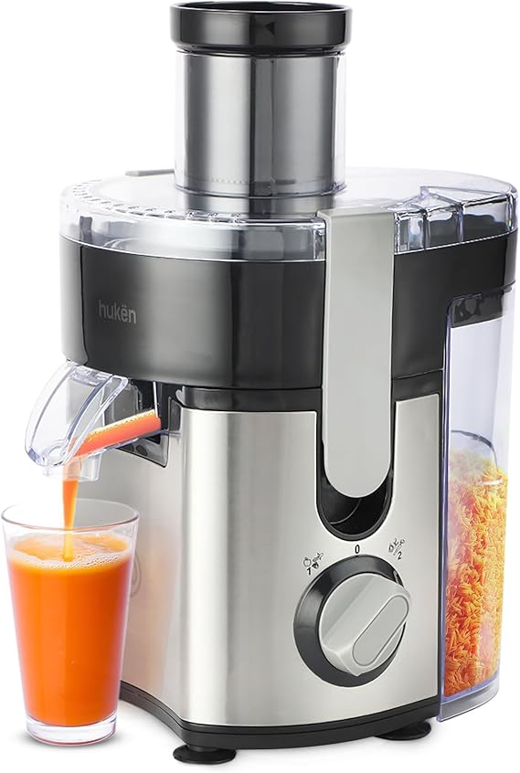 EXTRACTOR DE JUGOS FRESH+ 400W ACERO INOXIDABLE 2 VELOCIDADES TUBO 60MM