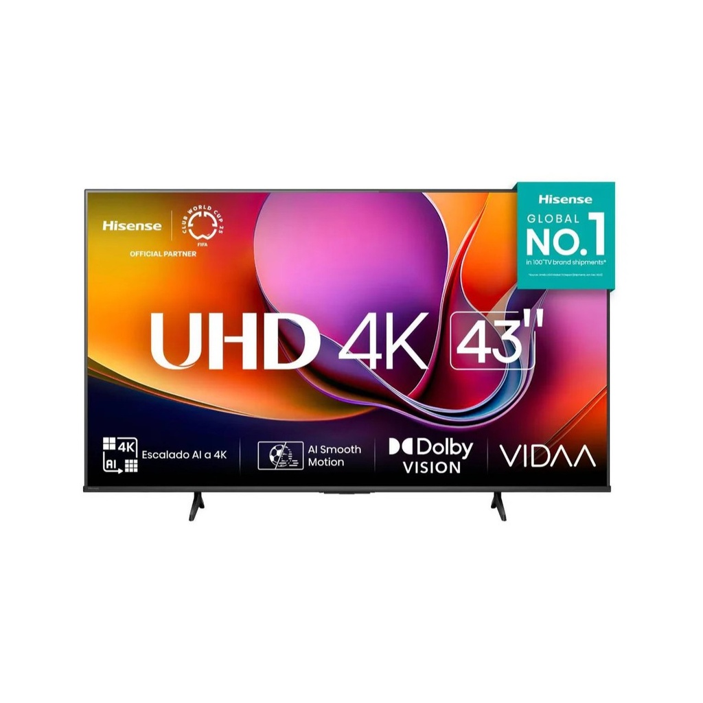 HISENSE SMART TV LED 43A65NV 43", 4K ULTRA HD, NEGRO