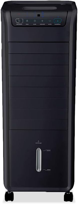 MIDEA ENFRIADOR DE AIRE ICE COOL, PORTATIL, TANQUE 5.4L, 3 VELOCIDADES, TIMER, CONTROL REMOTO, COLOR NEGRO 