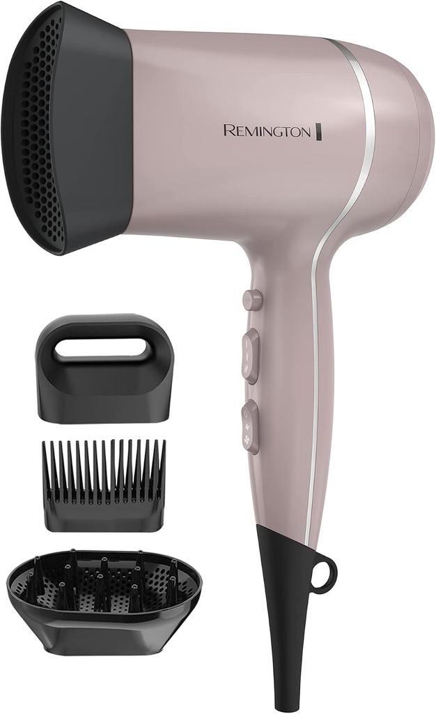 REMINGTON SECADORA DE CABELLO PROFESIONAL, CERAMICA IONICA, MOTOR 1900W, 3 TEMPERATURAS/2 VELOCIDADES, BOTÓN DE AIRE FRIO 