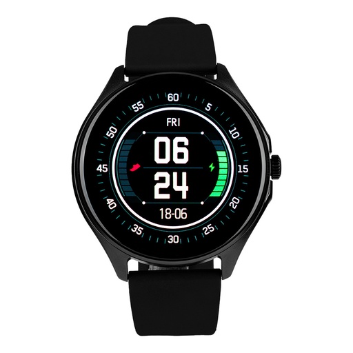 [SW-505] VORAGO SW-505 SMART WATCH - REDONDO CASE SHAPE - NEGRO CASE COLOR - NEGRO BAND COLOR - SENSOR SALUD, MONITOR DE RITMO CARDIACO, SENSOR DEL OXÍMETRO DE PULSO, PODÓMETRO - NOTIFICACIÓN PUSH - PULSO CARDÍACO, PRESIÓN SANGUÍNEA - 125MB BUILT-IN MEMORY - 256KB MEMORIA ESTÁNDAR 