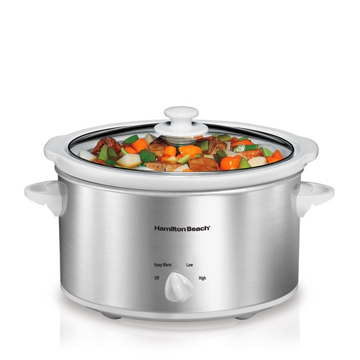 [33140V] OLLA DE LENTA COCCIÓN 33140V 3.79 LITROS PLATEADA HAMILTON BEACH