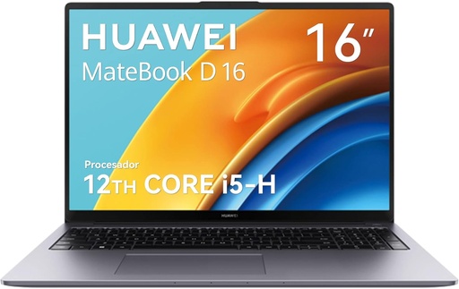 [53014GBQ] HUAWEI MATEBOOK D16 16" 1920X1200 IPS, CORE I5-13420H, 16GB, 512GB, NVME PCLE SSD, WINDOWS 11 HOME, GRIS, 1 AÑO DE GARANTIA 