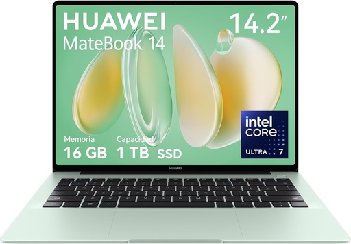 [53014APQ] HUAWEI MATEBOOK 14 14.2" 2880X1920 IPS, CORE ULTRA 7 155H,16GB, 1TB, NVME PCLE SSD, WINDOWS 11 HOME, VERDE, 1 AÑO DE GARANTIA 