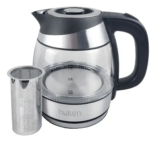 [HU-K-1SP] TETERA ELÉCTRICA MINI FUSE+ 1.2L INFUSOR HUKËN MASTERCHEF PLATEADO