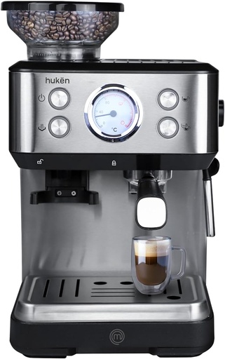 [MK-ECM-GSS] MÁQUINA DE ESPRESSO CON MOLINO BARISTA-PRO 20 BARES DE PRESIÓN MOLINO CÓNICO INTEGRADO ESPUMADOR DE LECHE PANEL DIGITAL TANQUE DE 1.75L
