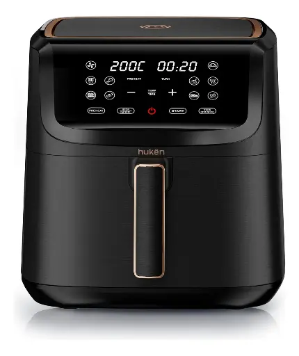 [MK-AF-8DTV2] FREIDORA DE AIRE XL 8L TOUCH MATTE DUAL LED HUKËN MASTERCHEF NEGRO