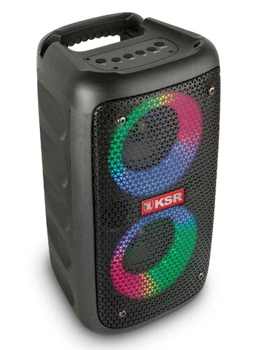 [ECOM418] KAISER BOCINA RECARGABLE KSW-5003, DOBLE BAFLE 3", BLUETOOTH 5.3, KSR-LINK, 10W RMS, LUCES LED, COLOR NEGRO
